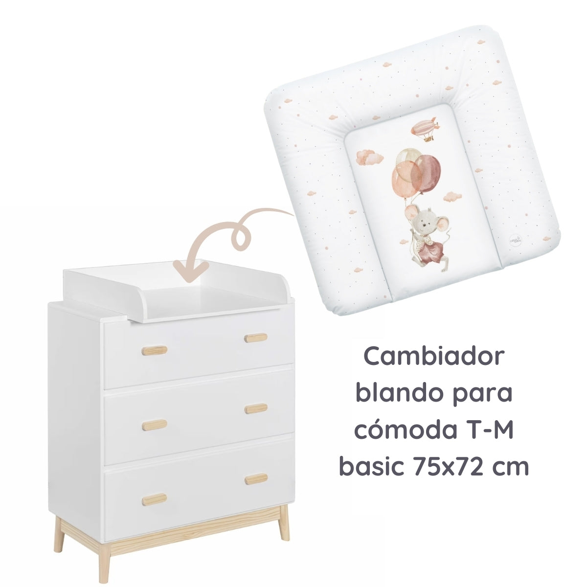 Cambiador Blando Para Comoda T-m Basic Mouse_3