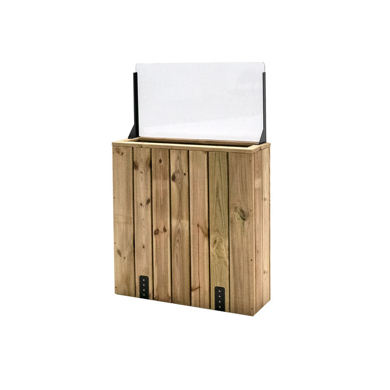 Jardinera Alta De Madera Con Anclaje Al Suelo Y Cortavientos 40 Cm 75 X 24 X 80 Cm Hortalia_1