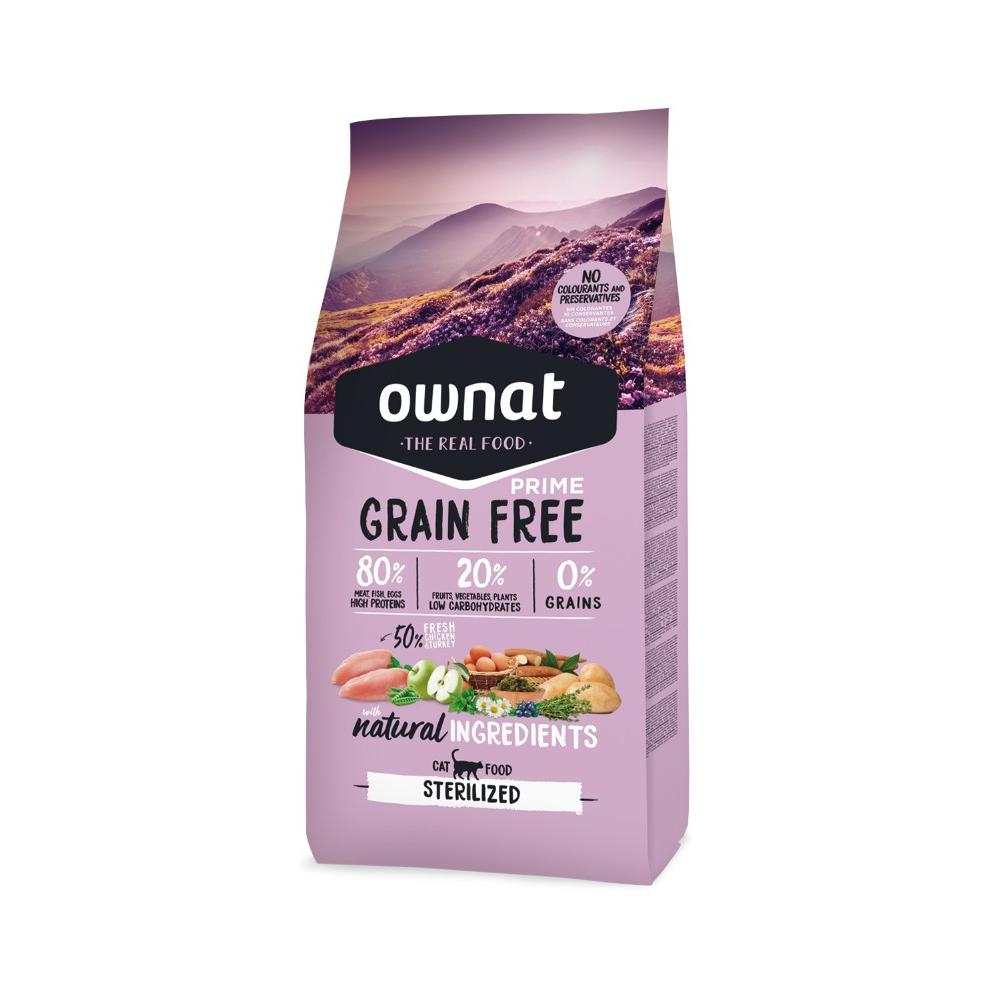 Pienso Ownat Grain Free Prime Sterilized para Gatos esterilizados 8 kg
