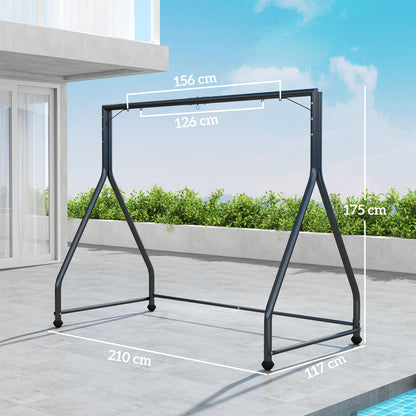 Outsunny Soporte Para Columpio De Acero Carga 360 Kg 210x117x175 Cm Negro_2