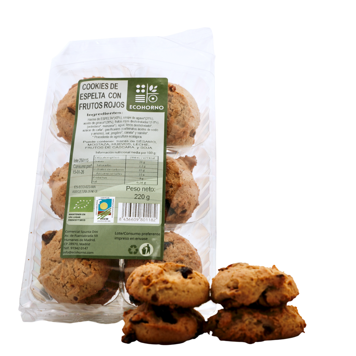 Cookies ecológicas de espelta con frutos rojos 220 g_0