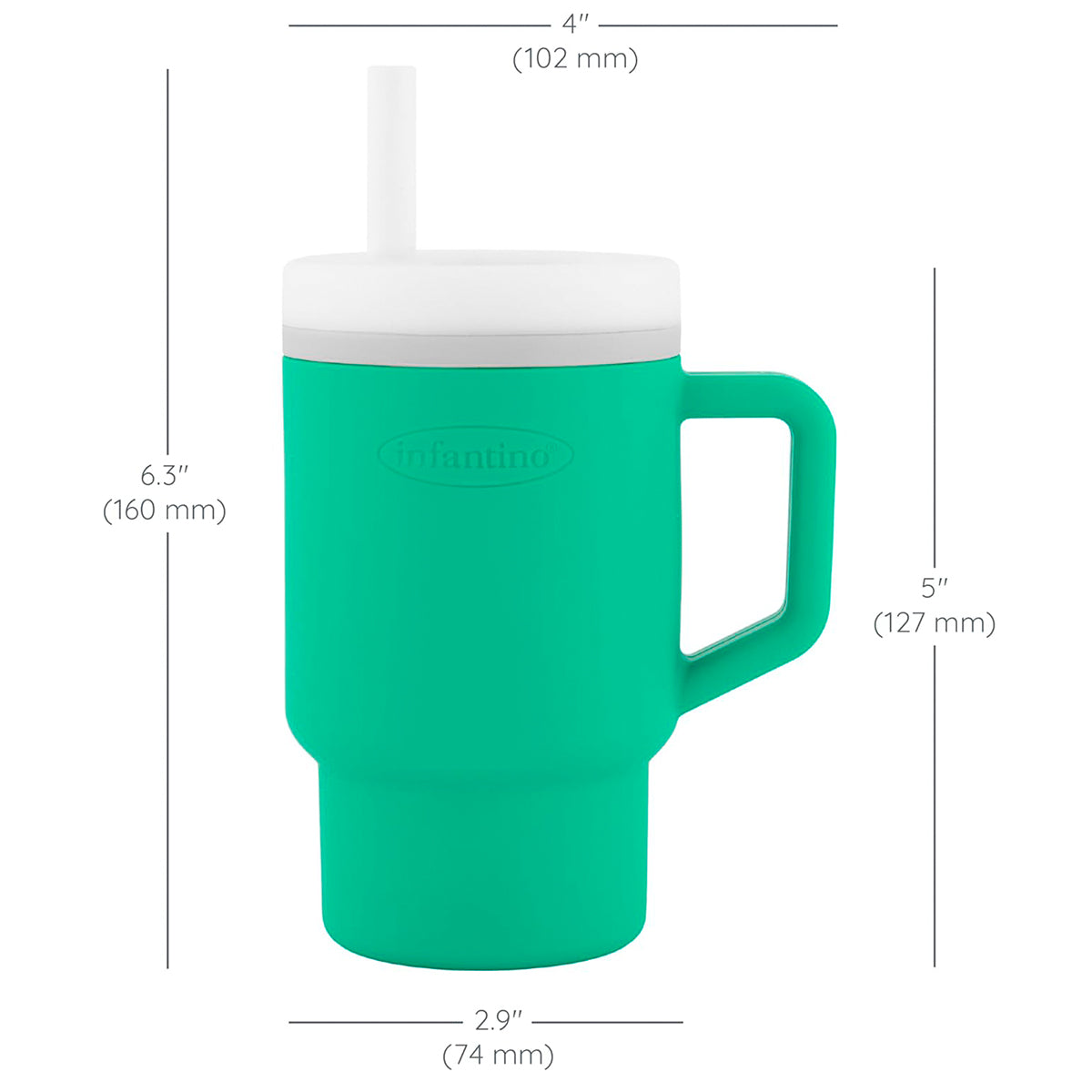 Infantino Mi Primer Vaso, Pajita Resistente Y Asa Para Niños Pequeños, Fácil De Limpiar, 250ml, Verde_2