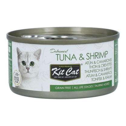 Kit Cat Lata Toppers - Atún &amp; Camarones 80 g Comida húmeda para gatos en gelatina