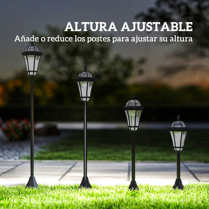 Outsunny 2 Farolas Solares 129 Cm Con 2 Luces Led Blanca 6000k Impermeable Ip44_5