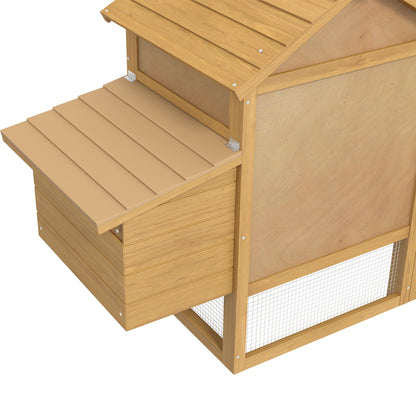 Pawhut Gallinero De Madera Para Exterior Corrales Alambre 151,5x54x87cm Natural_4