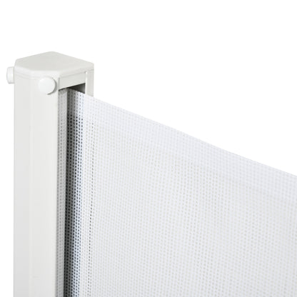 Pawhut Barrera Para Perros Retráctil Con Ancho Ajustable 5,5-115 Cm Blanco_4