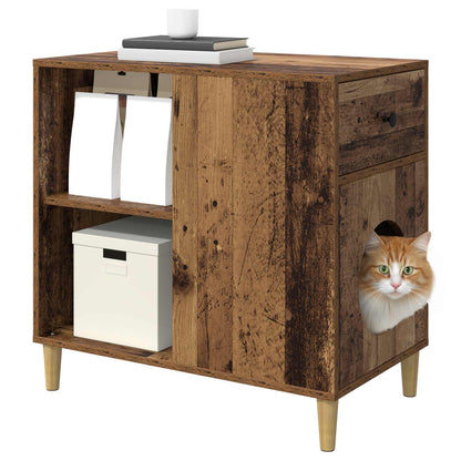 Casa Para Gatos Madera Vieja 72 X 42.5 X 70 Cm_2