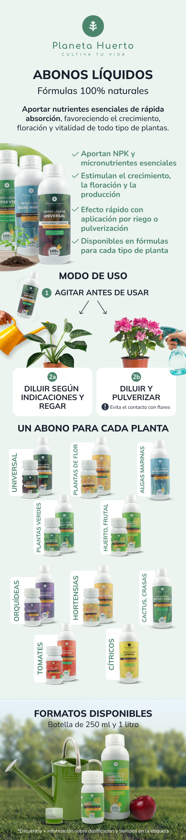 Abono Líquido Plantas de Flor Planeta Huerto 1 l