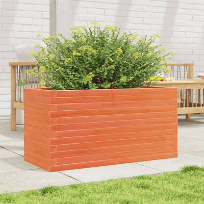 Jardinera De Madera Maciza Pino Marrón Cera 90x40x46 Cm_2