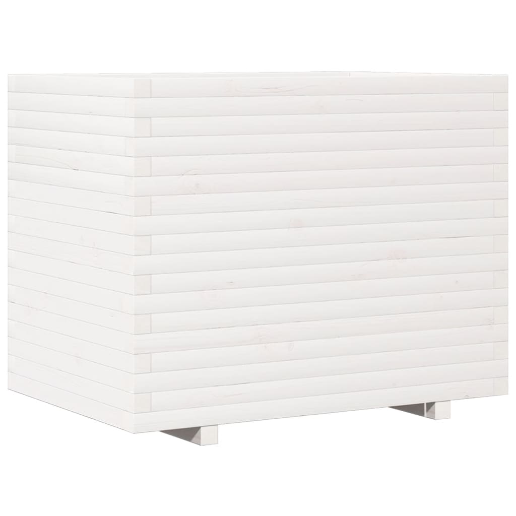 Jardinera Madera Maciza De Pino Blanco 90x60x72,5 Cm_0
