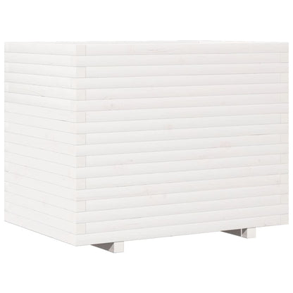 Jardinera Madera Maciza De Pino Blanco 90x60x72,5 Cm_0