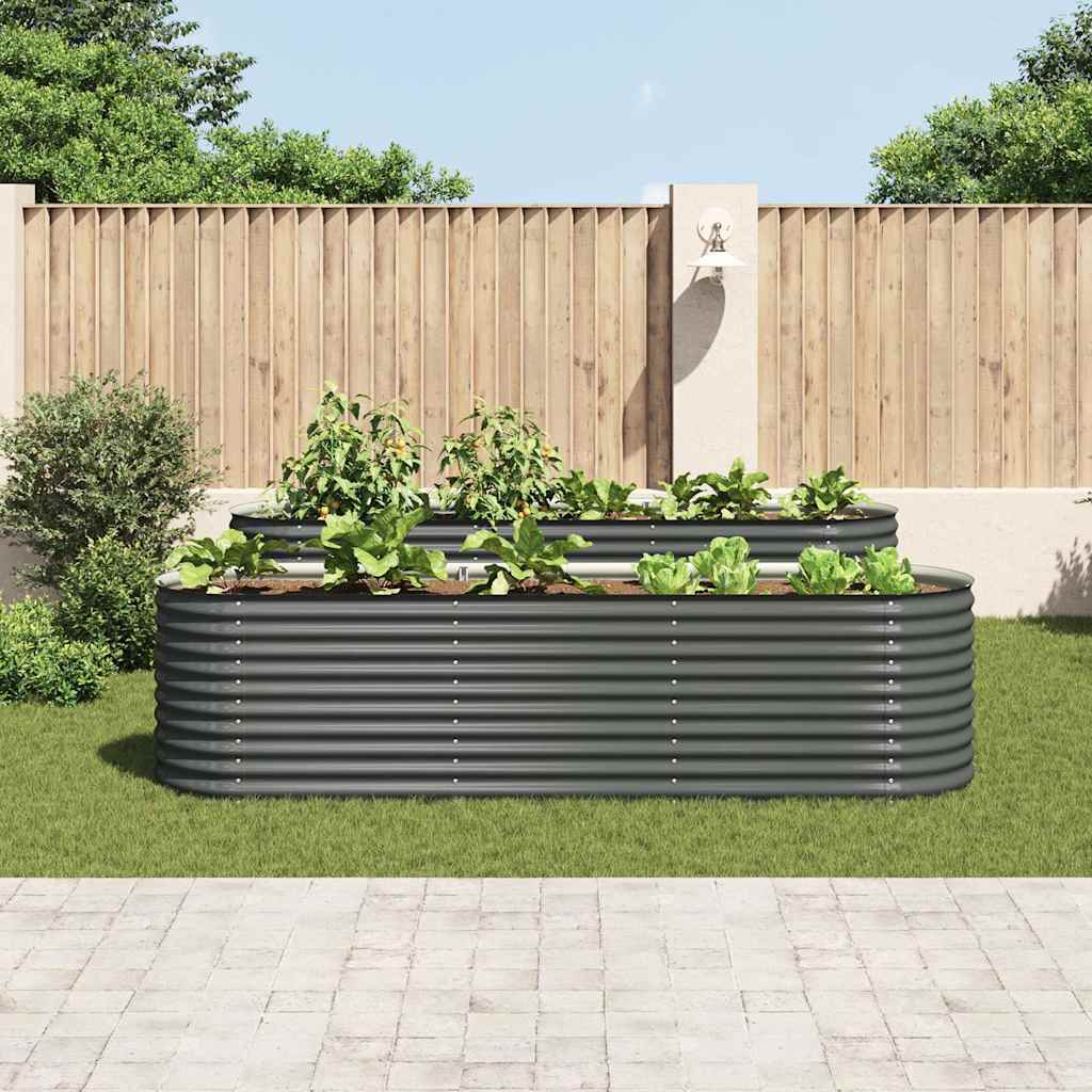 Arriate De Acero Galvanizado Gris 320x80x81 Cm_2