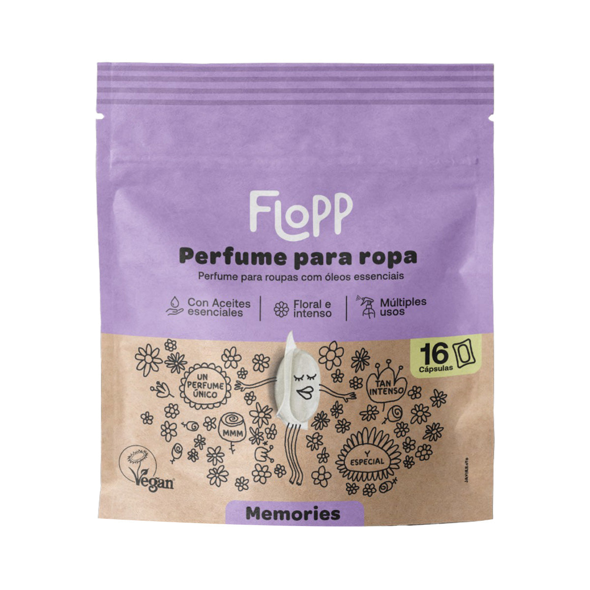 Perfumador Ropa Memories Flopp Eco 16 cápsulas