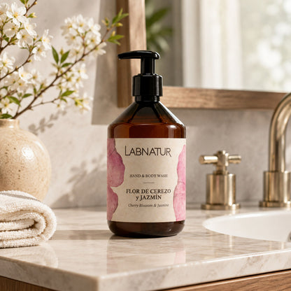 Jabón Manos y Cuerpo Flor de Cerezo y Jazmín Labnatur 500 ml | Aroma Floral y Dulce | Limpieza Suave | Vegano_2