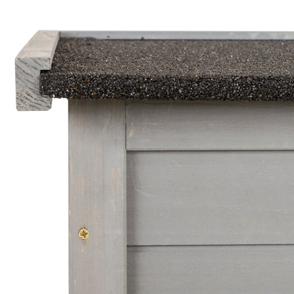 Outsunny Cobertizo Almacenamiento Madera Jardín 2 Estantes Interiores Gris_4