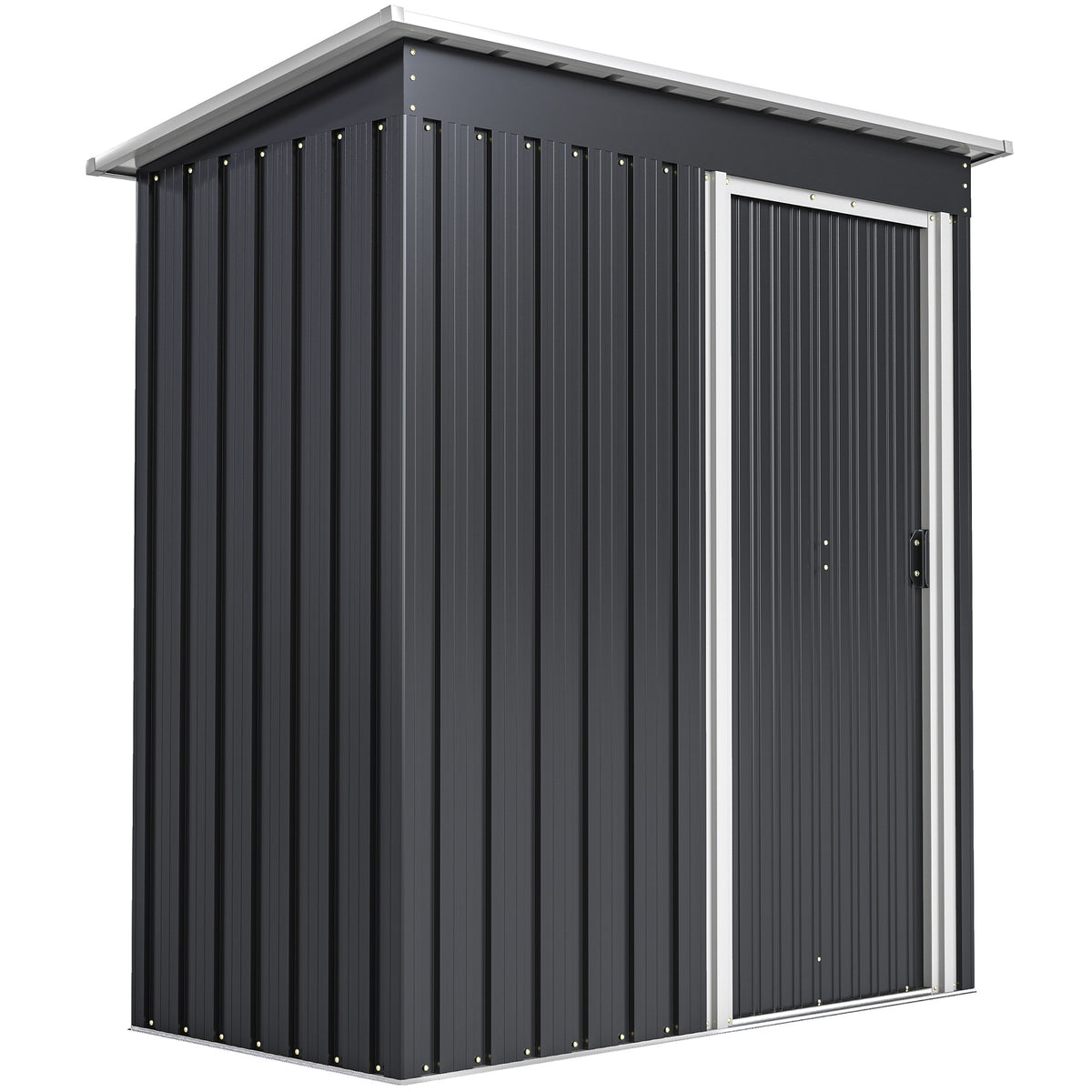 Outsunny Cobertizo De Jardín Exterior 1,2 M² 163x89x182cm Puerta Corredera Negro_0
