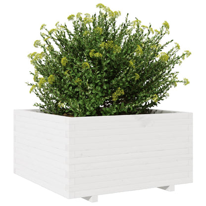 Jardinera Madera Maciza De Pino Blanco 90x90x49,5 Cm_3