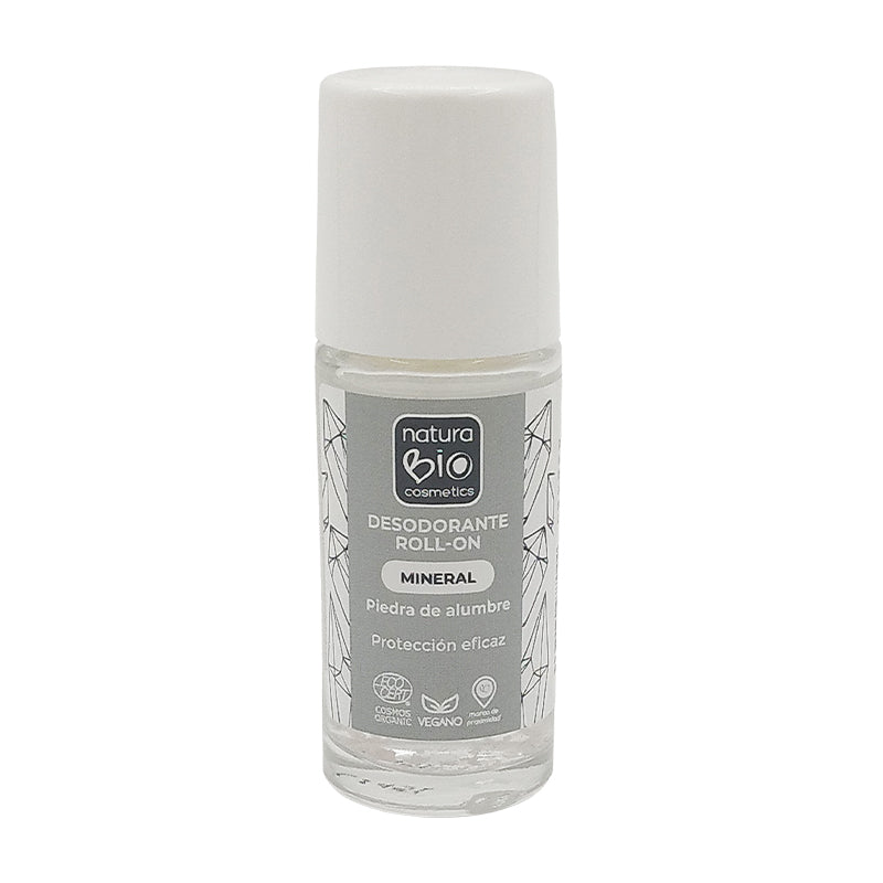 Desodorante Roll-On Mineral Sin Perfume, NATURABIO, 50 ml