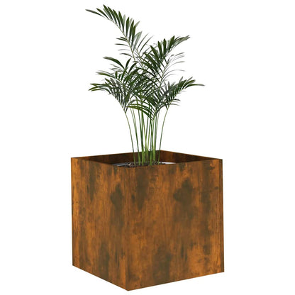 Jardinera Roble Ahumado 40x40x40 Cm Madera De Ingeniería_3
