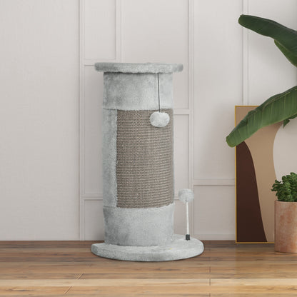 Pawhut Poste Rascador Para Gatos 58 Cm Con Bolas Colgantes 34x25,5x58 Cm Gris_3
