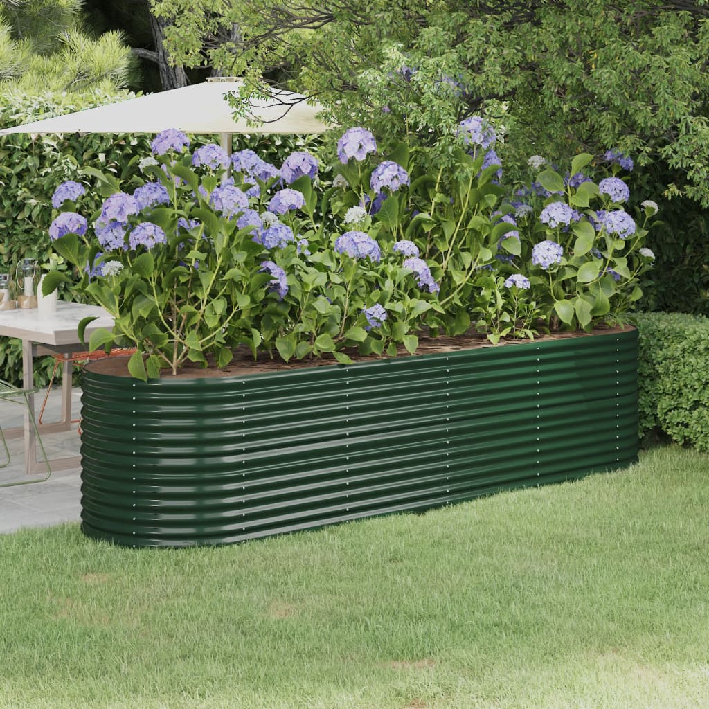 Jardinera Arriate Acero Galvanizado Verde 296x80x68 Cm_1