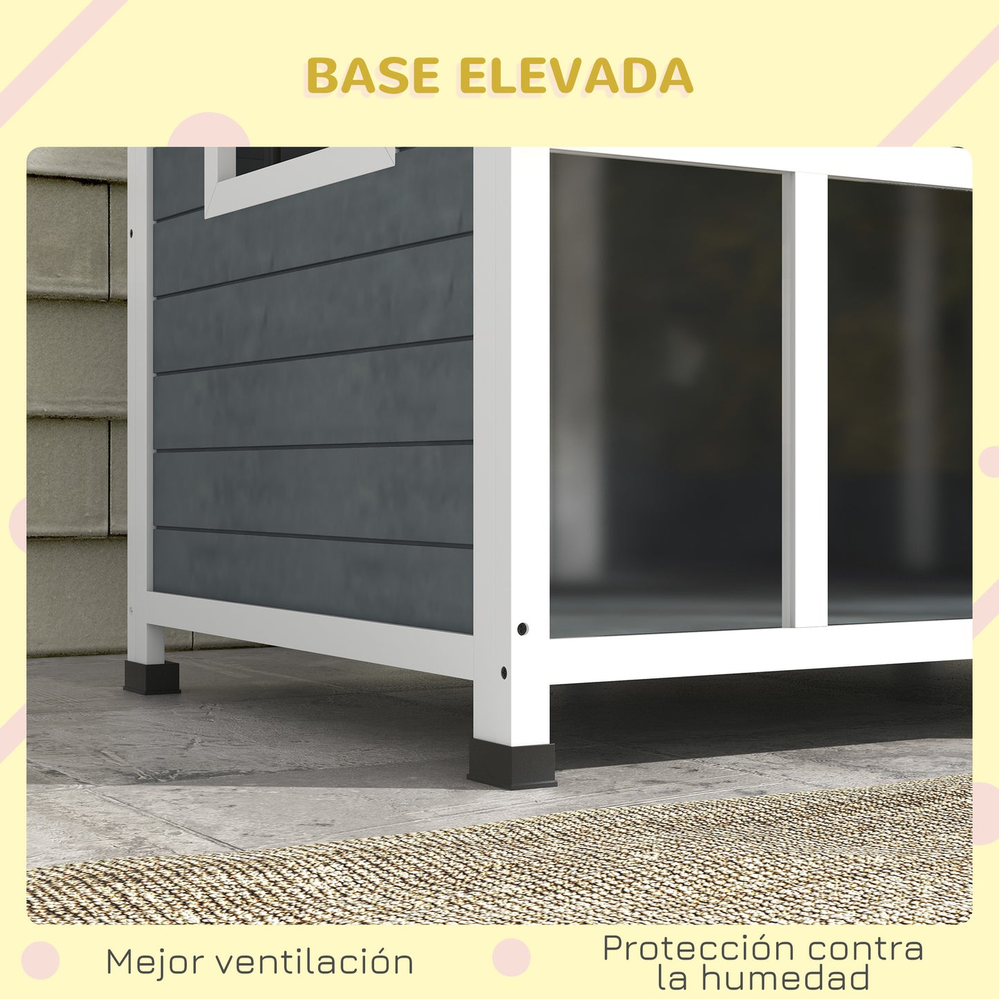 Pawhut Caseta Para Perros Pequeños De Madera 101x66,5x70,5 Cm Gris Oscuro_5