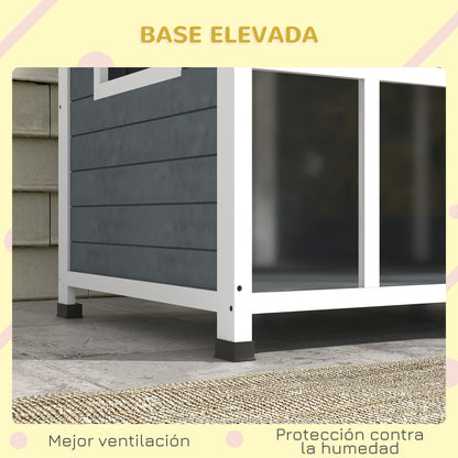 Pawhut Caseta Para Perros Pequeños De Madera 101x66,5x70,5 Cm Gris Oscuro_5
