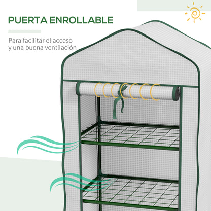 Outsunny Invernadero De Jardín De 3 Niveles 59x39x127 Cm Blanco_5