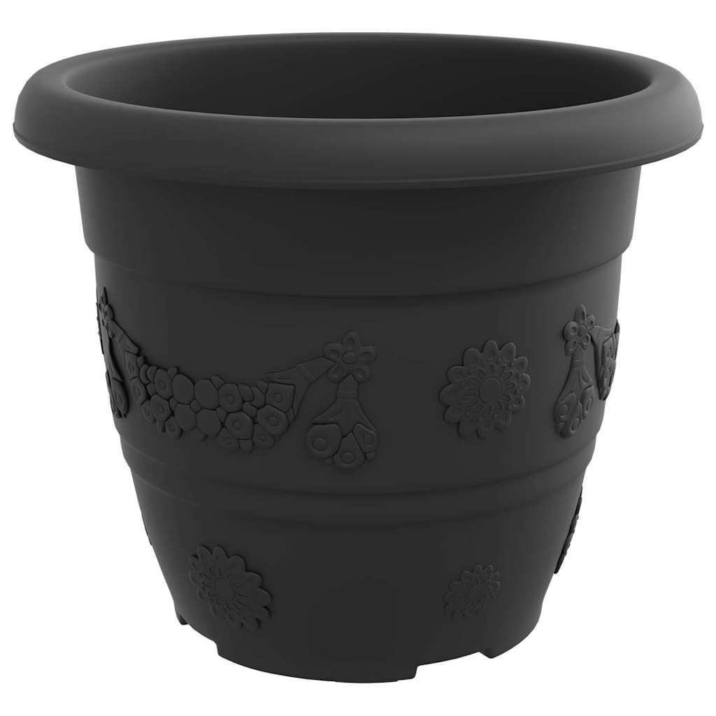 Maceta Redonda Para Flores 24 Uds. Negro Ø 30 X 25 Cm Plástico_4