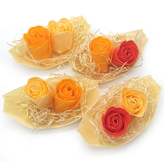 25 Barcas Con Flores Para Regalo Invitados (naranja) - Rosas De Jabón Para Baño Aromático. Detalle Original Para Eventos_0