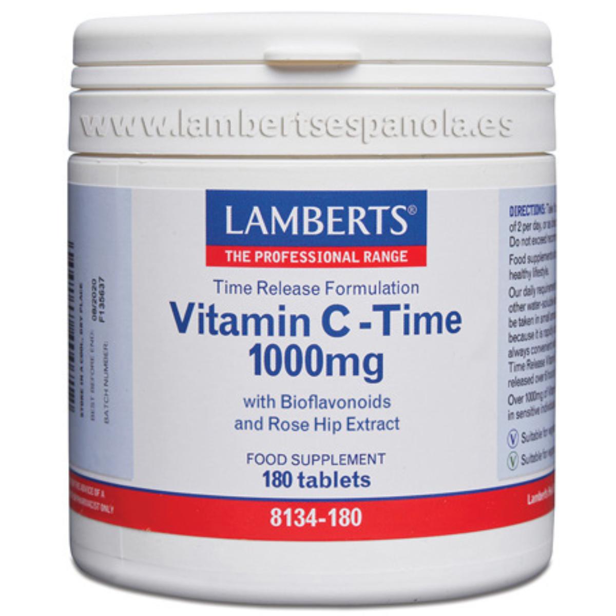 Vitamina C liberación sostenida 1000 mg Lamberts 180 tabletas