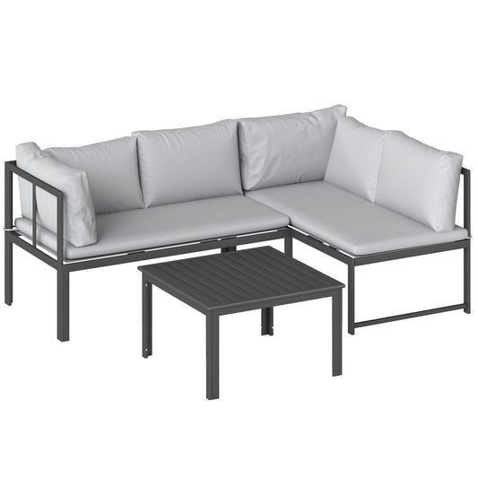 Muebles De Jardín Outsunny Metal, Poliéster Gris 177x115x64 Cm_0
