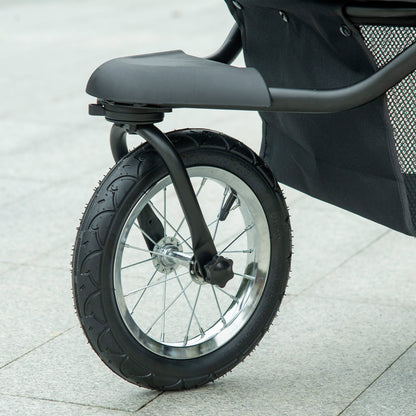 Pawhut Carrito Para Perros Plegable Con Cesta De Almacenaje 111x58x107 Cm Gris_3