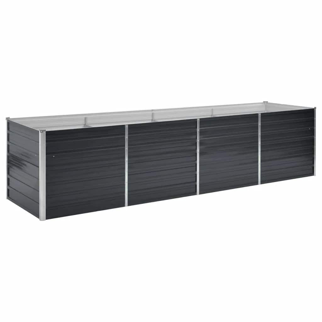 Arriate De Acero Galvanizado Gris Antracita 320x80x77 Cm_0