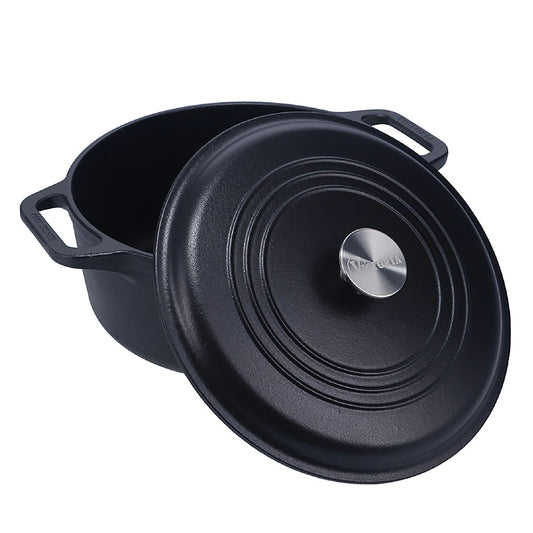 Victoria Horno Holandés Olla Inducción Hierro Fundido Curado 27cm, Cocotte 5,7l, Sin Ptfe Ni Pfoa, 33811, Negro_0