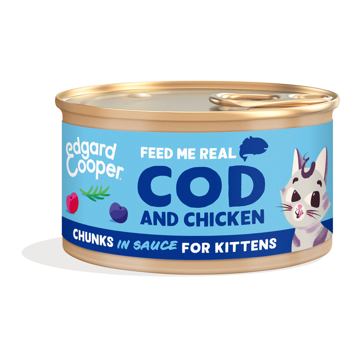Comida húmeda gatos en salsa Trocitos de Bacalao y Pollo Edgard & Cooper 85 g