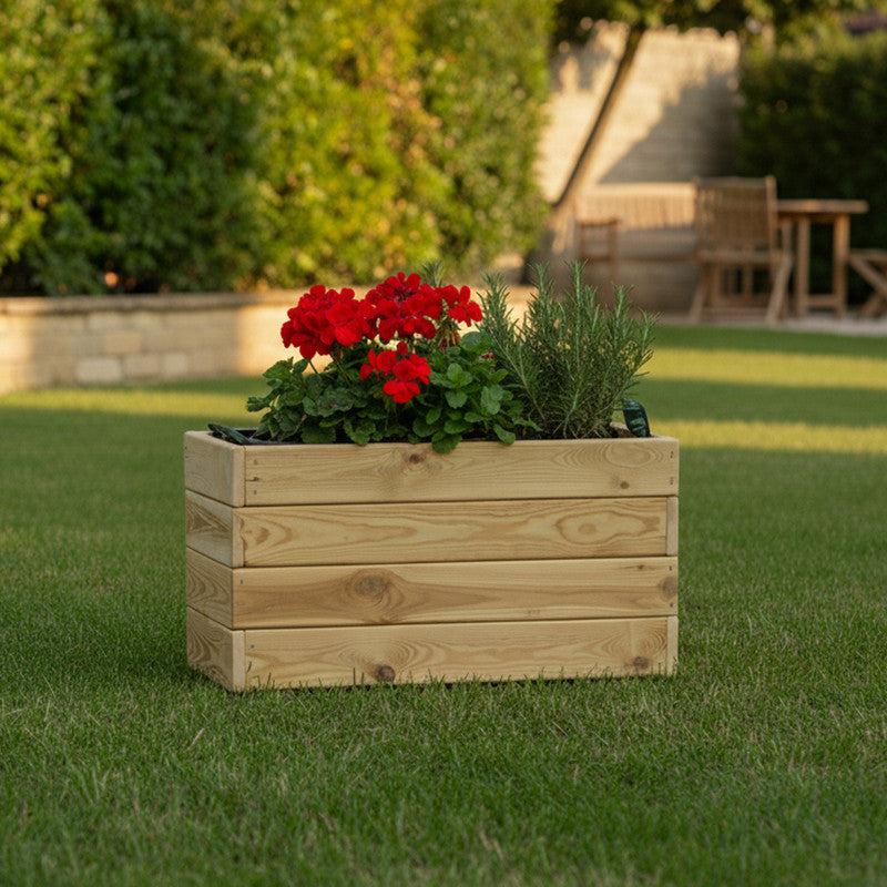 Jardinera Rectangular De Madera Tratada Para Exterior Ghio Hortalia 70x30x40 Cm_1