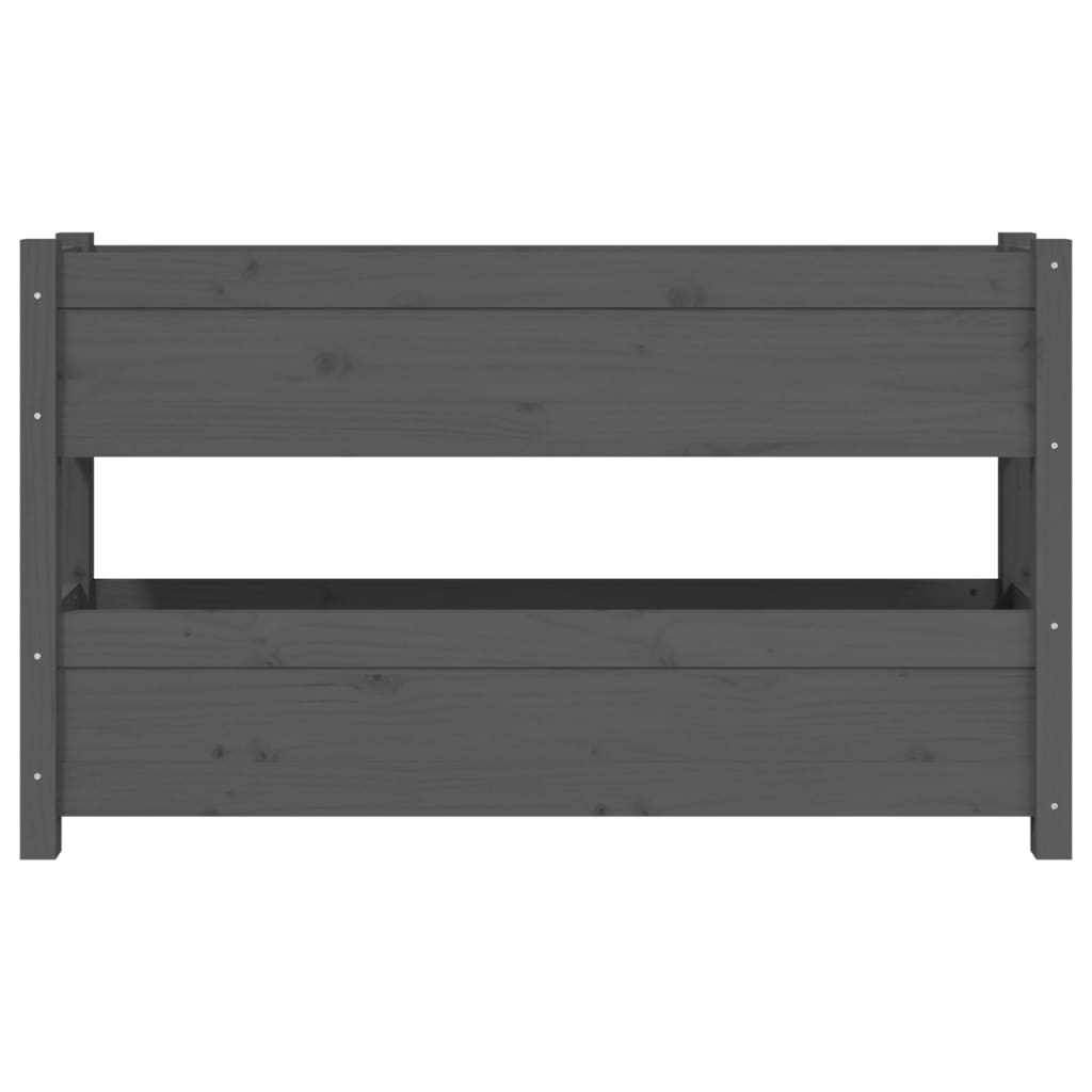 Jardinera De Madera Maciza De Pino Gris 112x25x66 Cm_4
