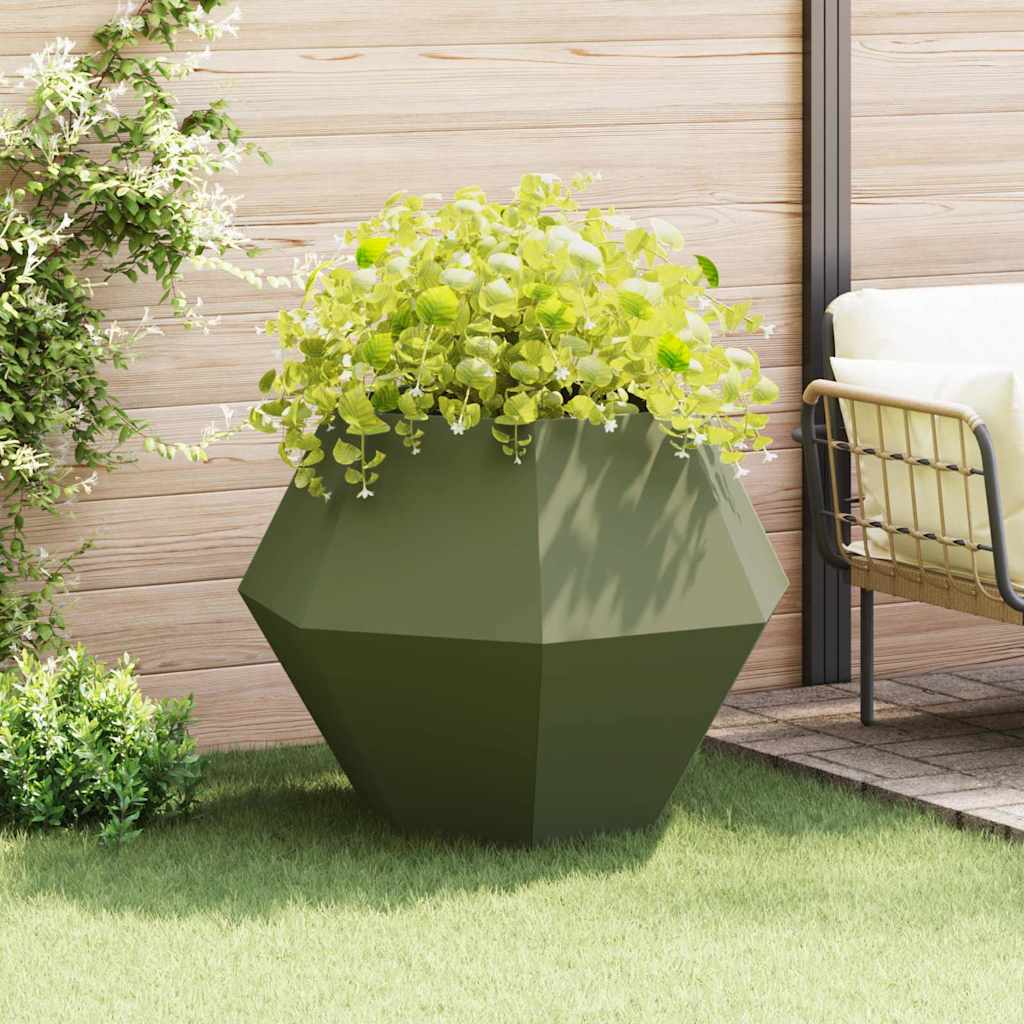 Jardinera Verde Oliva 100 X 100 X 80 Cm Acero_1