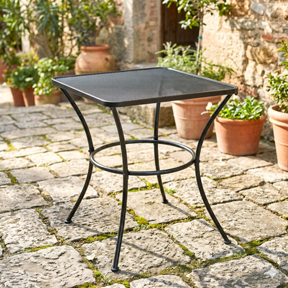 Outsunny Mesa De Jardín Cuadrada De Metal Para Terraza Balcón 45x45x50 Cm Negro_1