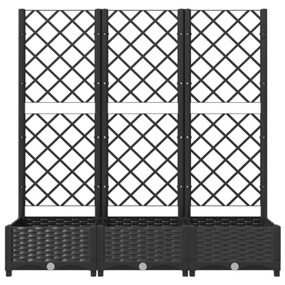 Jardinera De Jardín Con Enrejado, Color Negro, 120 X 40 X 121,5 Cm, Pp_2