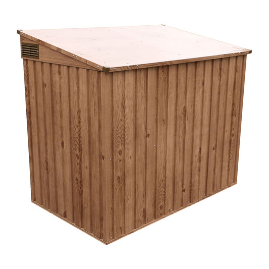 Outdoor Storage Chest 770 L Metal With Wood-look Finish_0
