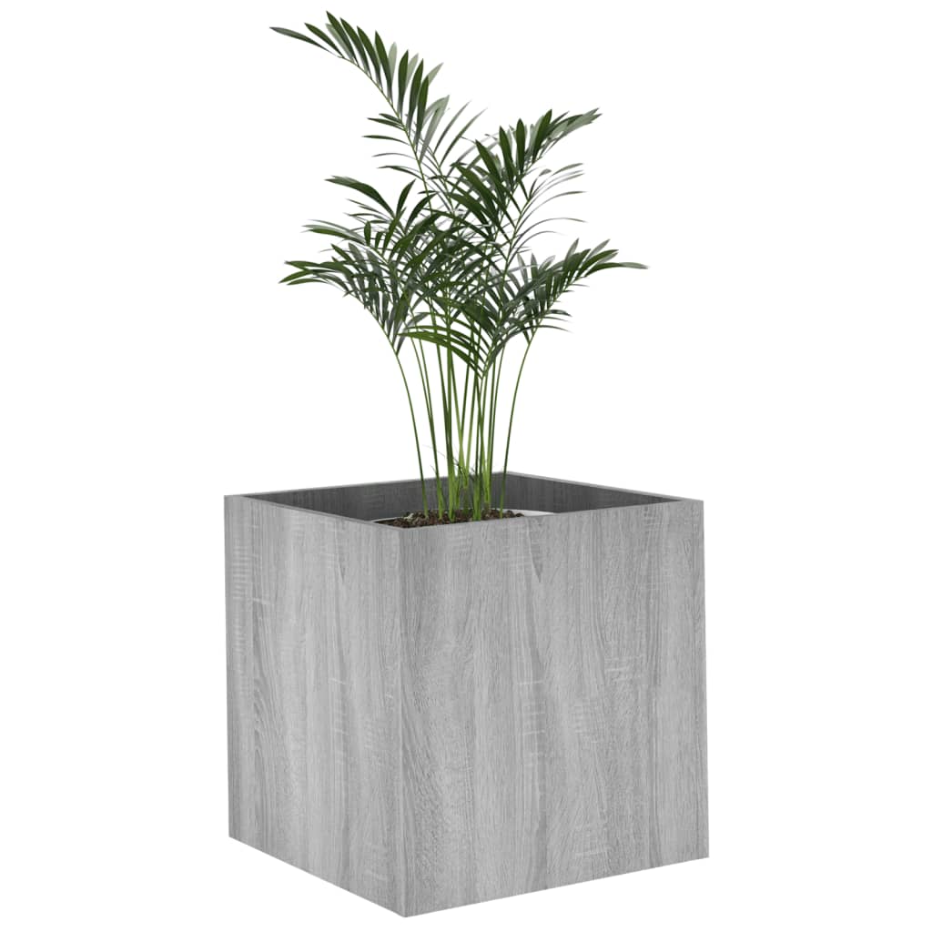 Jardinera Sonoma Gris 40x40x40 Cm Madera De Ingeniería_3