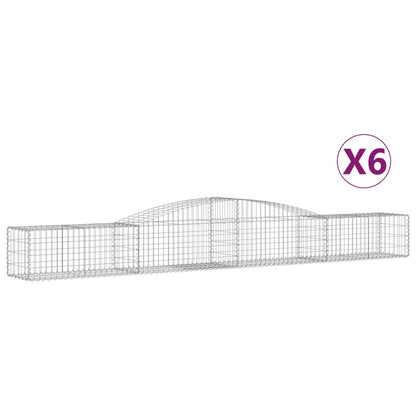 Cestas De Gaviones 6 Uds Forma De Arco Hierro 400x50x40/60 Cm_0