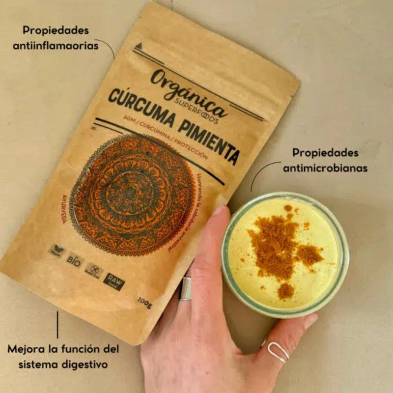 Cúrcuma Fermentada Bio- Con Prebióticos, Probióticos, Postbióticos- 21g - Orgánica Superfoods_2