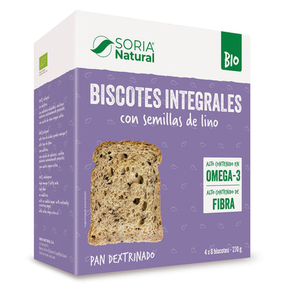 Biscotes integrales con semillas de lino SORIA NATURAL 270 g