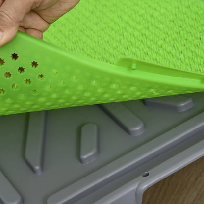 Pawhut Inodoro Para Perros Con 2 Céspedes Artificiales 67x41x3,5 Cm Verde_4
