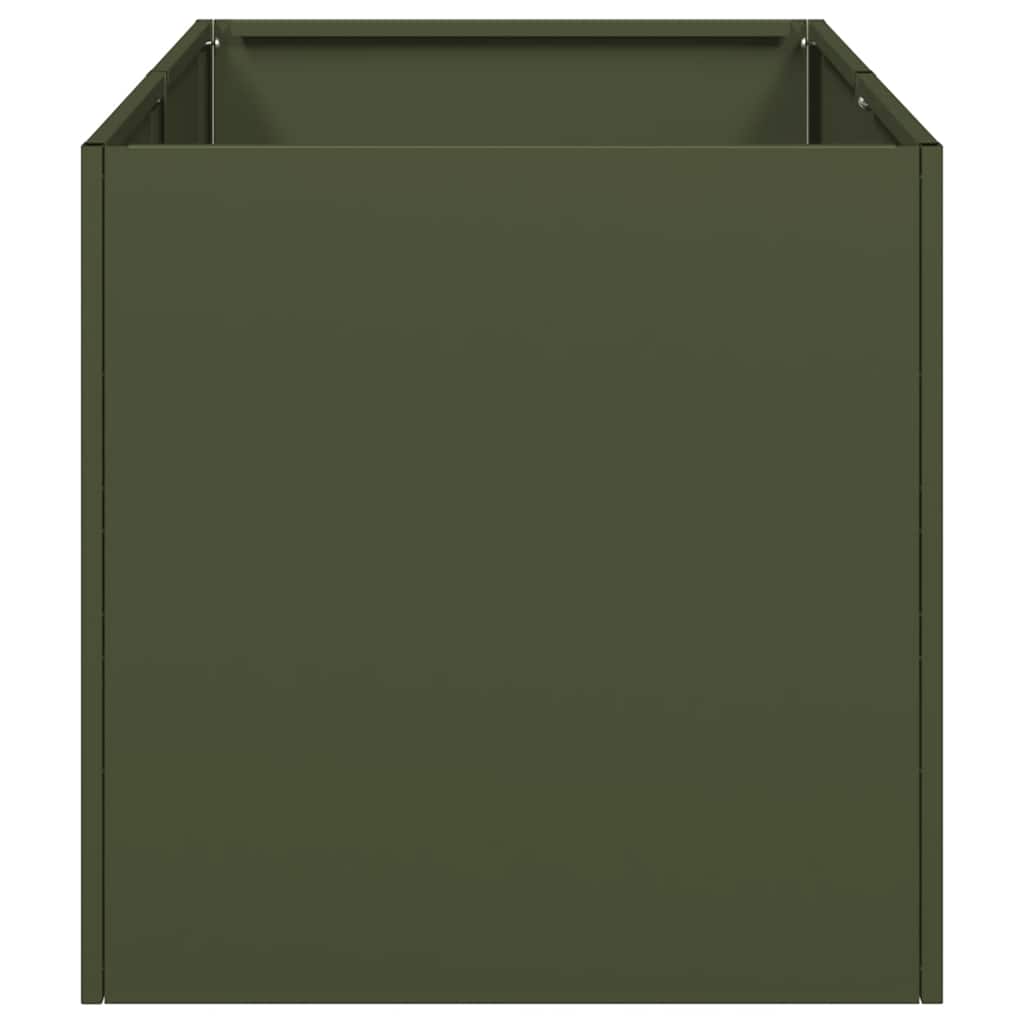 Jardinera De Acero Laminado En Frío Verde Oliva 40x80x40 Cm_3