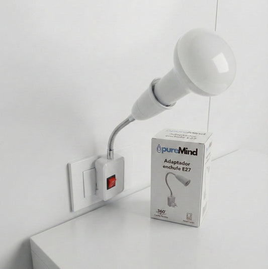 Adaptador Enchufe Bombilla De Luz Roja_0