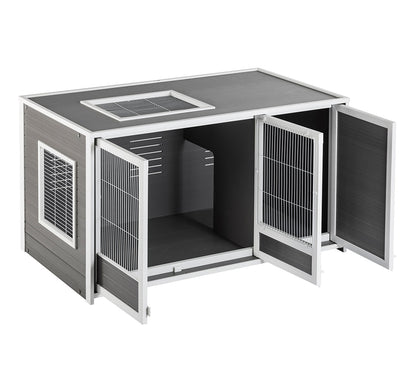Conejera Nantes Con Madriguera - Ideal Para Conejos Y Cobayas - Para Interior/exterior - Tres Puertas De Acceso_0